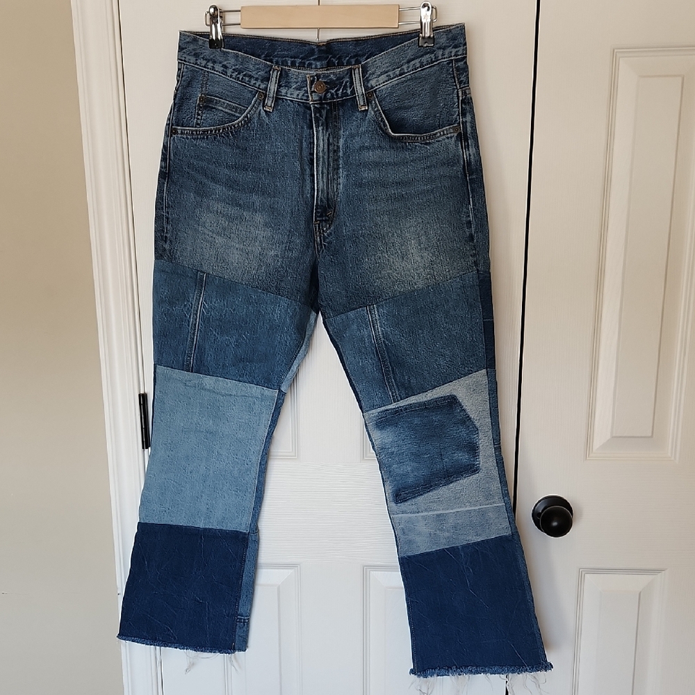 Levi's 517 Orange Tab Patchwork Cropped Jeans